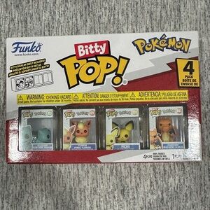 Funko Bitty POP! 4 Different Pokemon Set of 4 in 1 Pack Charizard Pichu Flareon